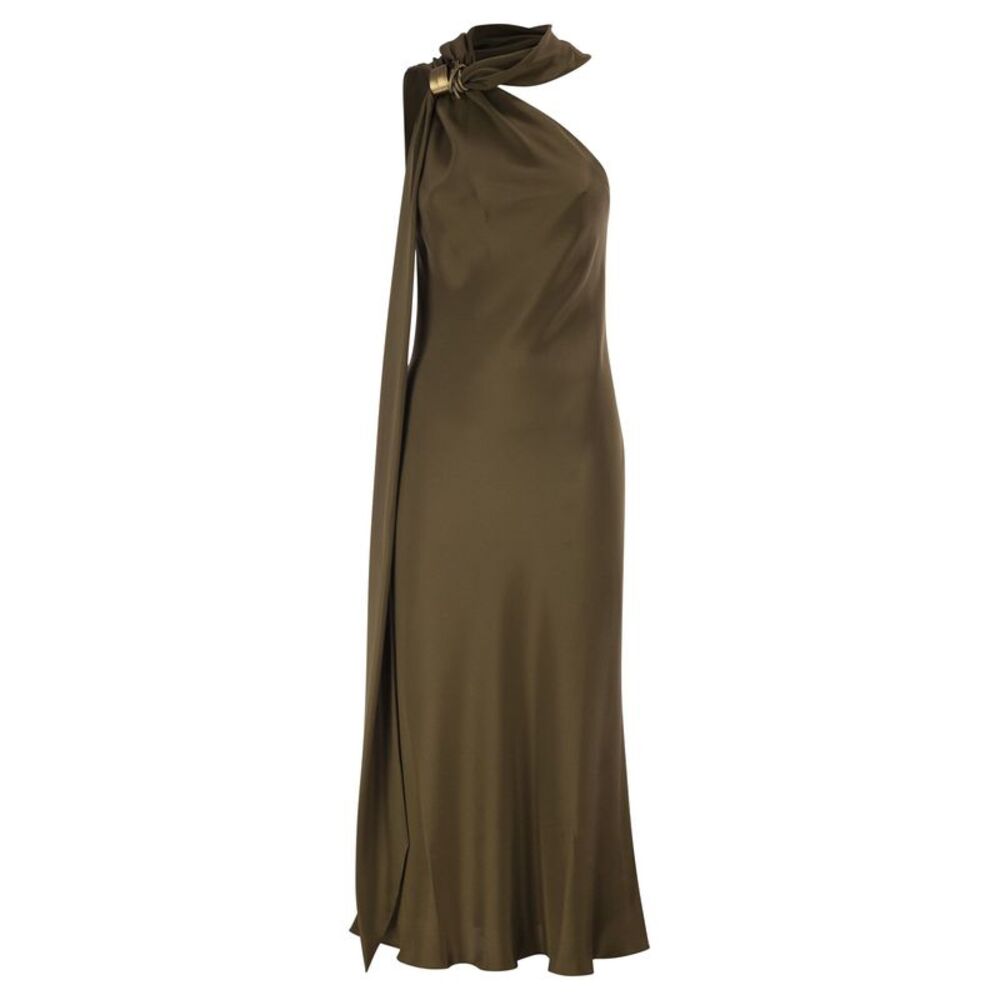 Max Mara Women Mxevasto - One-Shoulder Long Dress In Pure Silk